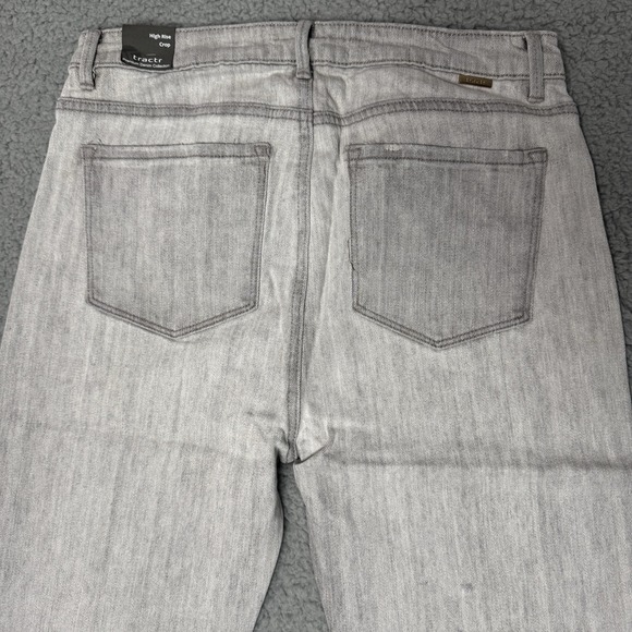 Tractr Jeans Womens Gray Denim Slim Fit High Rise Corp Slit‎ Distressed Hem 8/29 - Picture 3 of 10